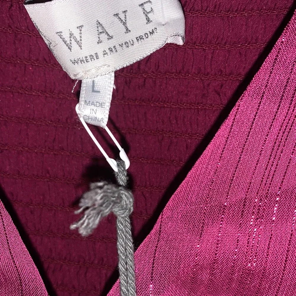 Wayf | Glitter Long Sleeve V Neck Blouse Size Large - Picture 4 of 7